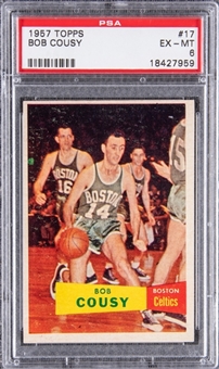 1957-58 Topps #17 Bob Cousy Rookie Card – PSA EX-MT 6